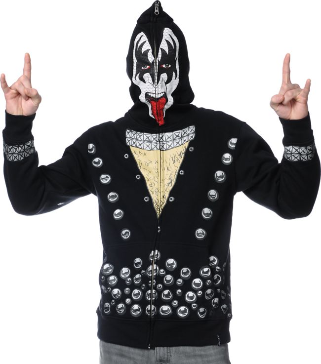 Volcom Kiss Zip Up Gene Simmons Face Mask Hoodie