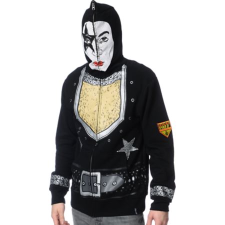 Volcom Kiss Zip Up Paul Stanley Face Mask Hoodie