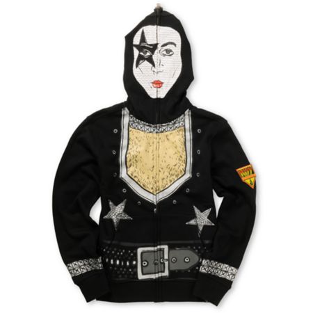Volcom Boys Kiss Zip Up Paul Stanley Face Mask Hoodie