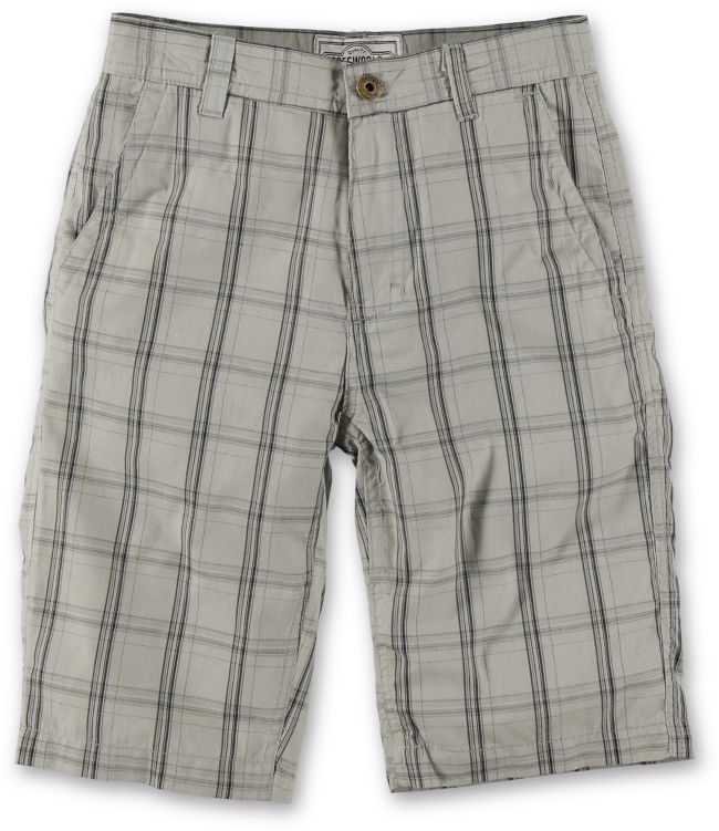 Free World Boys McSlick White Plaid Shorts