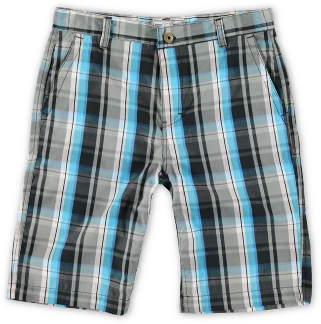 Free World Boys Feelin Teal Plaid Shorts