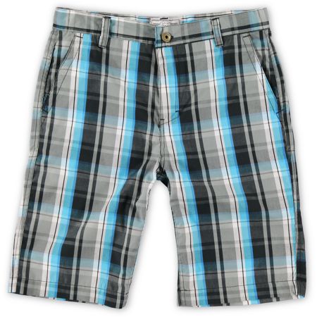 Free World Boys Feelin Teal Plaid Shorts