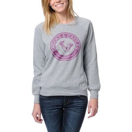 Crooks and Castles Standard Of Purity Grey Crew Neck Sweatshirt