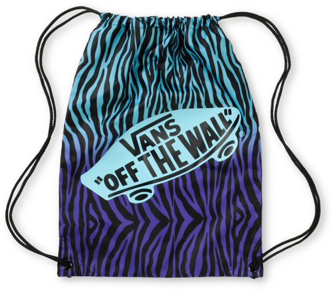 Vans Blue & Purple Zebra Print Drawstring Bag