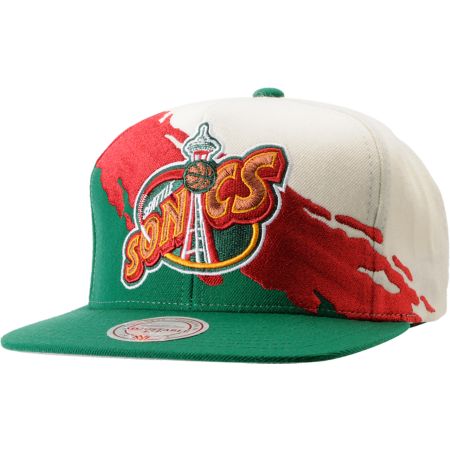 NBA Mitchell and Ness Seattle Sonics Paintbrush Snapback Hat