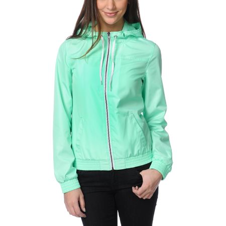Zine Girls Neon Mint Windbreaker Jacket