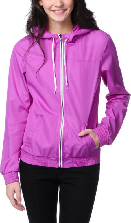 Zine Girls Bright Purple Windbreaker Jacket
