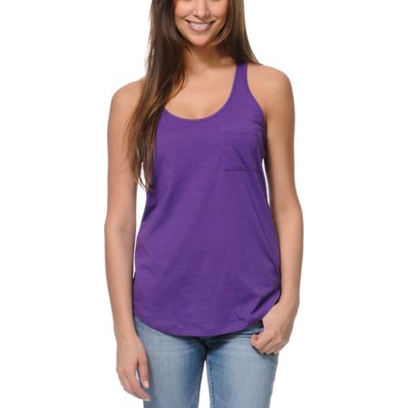 Zine Girls Purple Racerback Tank Top 