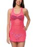 Empyre Girls Neon Pink Crochet Tank Dress
