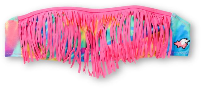 Glamour Kills Lanzarote Tie Dye Fringe Bandeau Bikini Top