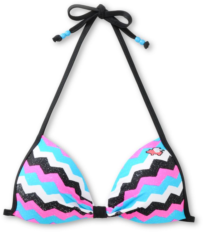 Glamour Kills Variant Zigzag Print Molded Cup Bikini Top