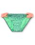 Malibu Warrior Dance Mint & Coral Loop Side Bikini Bottom
