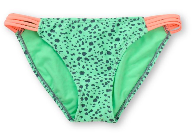 Malibu Warrior Dance Mint & Coral Side Strap Bikini Bottom