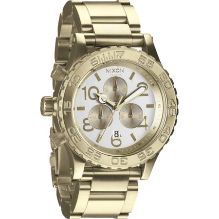 Nixon 42-20 Champagne Gold Chronograph Watch