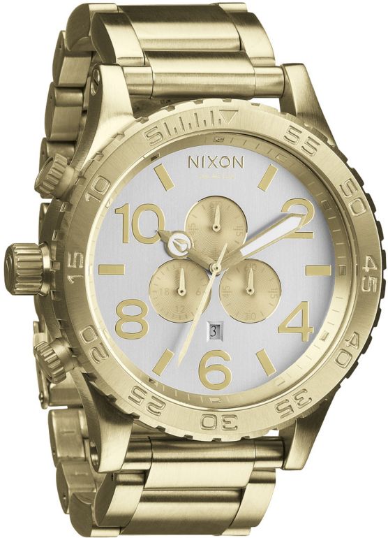 Nixon 51-30 Champagne Gold & Silver Chronograph Watch