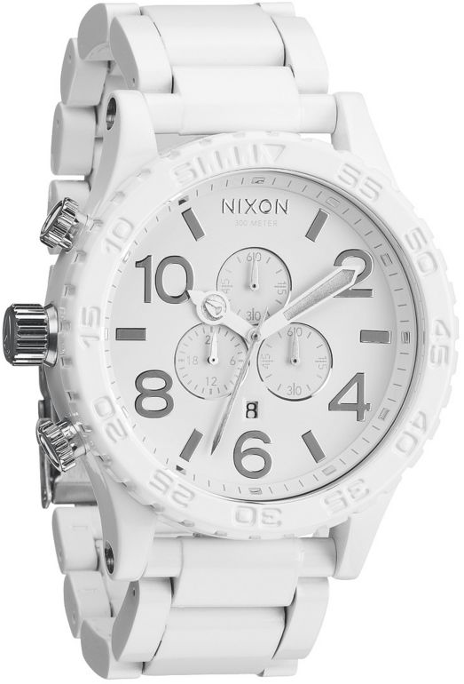 Nixon 51-30 All White & Silver Chronograph Watch