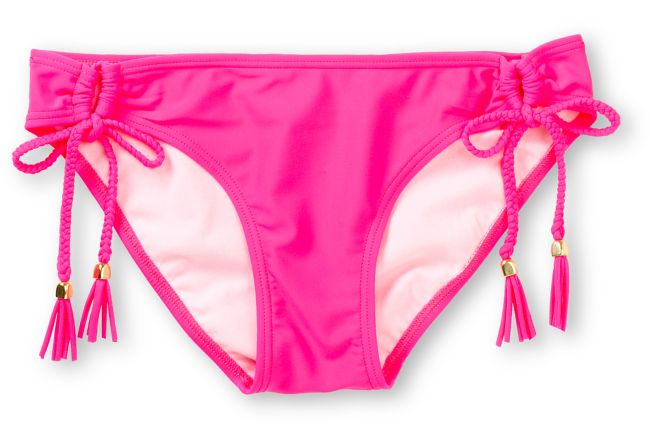 Malibu Candy Coated Pink Tunnel Tie Bikini Bottom