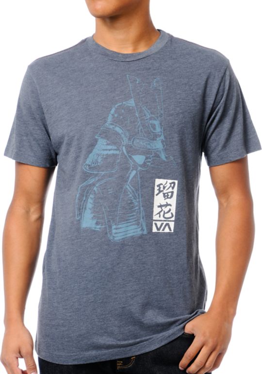 RVCA Samurai Artist Network Program Grey Blue Tee Shirt