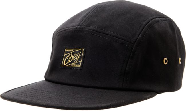 Obey Expedition Black 5 Panel Hat