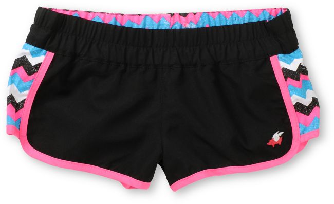 Glamour Kills Trinity Black & Pink Chevron Board Shorts