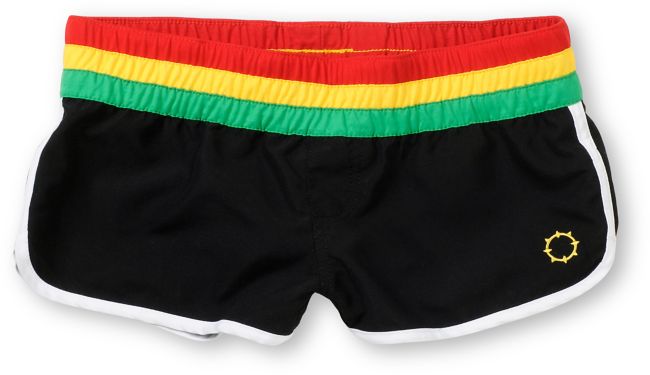Empyre Girl Beaux Too Black & Rasta Board Shorts