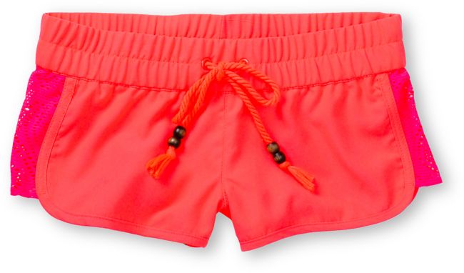 Empyre Girls Lyria Crochet Inset Neon Pink Board Shorts