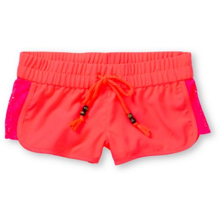 Empyre Girls Lyria Crochet Inset Neon Pink Board Shorts