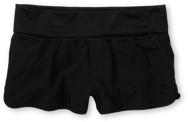 Empyre Girls Sundial Black Roll Waist Board Shorts