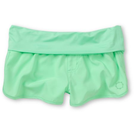 Empyre Girls Sundial Neon Mint Roll Waist Board Shorts