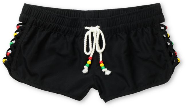 Empyre Girls Ceto Open Side Black Board Shorts