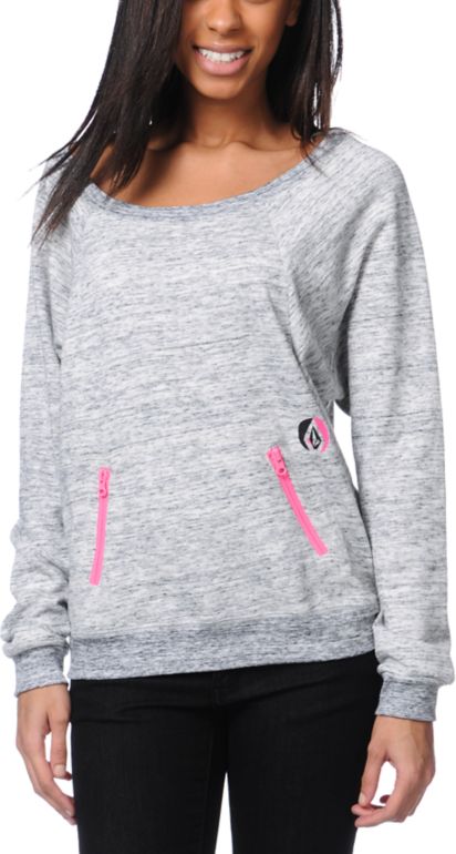 Volcom Girls Call Me Heather Crew Neck Sweatshirt