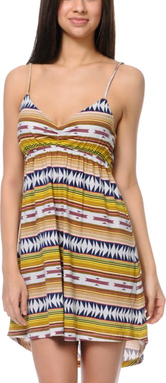 RVCA Social Rank Sundown Tribal Print Dress