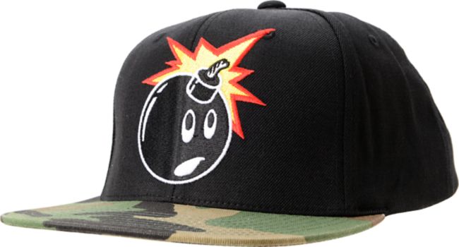 The Hundreds Adam Black & Camo Print Snapback Hat