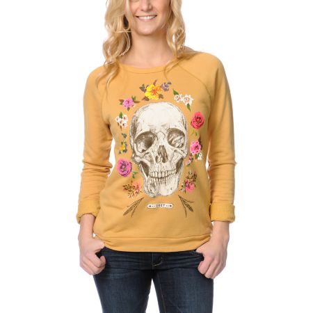 Obey Reincarnation Amber Gold Echo Crew Neck Sweatshirt