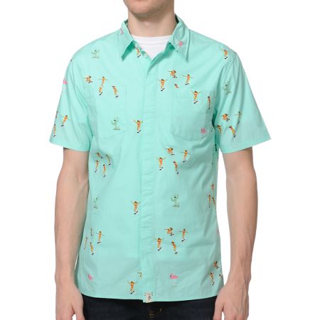 Altamont Skatebirds Mint Button Up Shirt