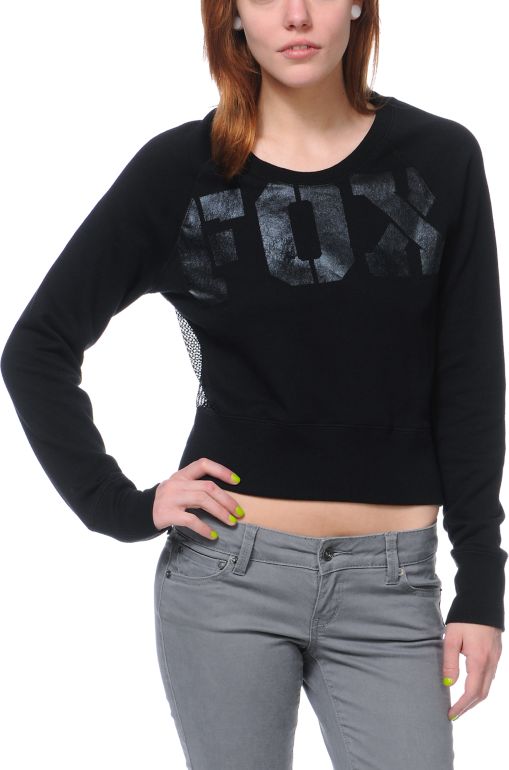 Fox Girls Competition Mesh Back Crew Neck Sweatshirt