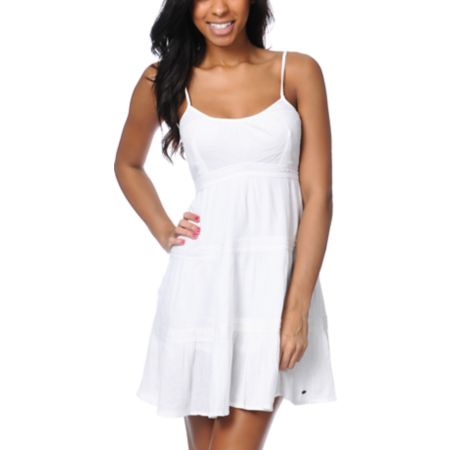 ONeill Eva Crochet White Gauze Dress