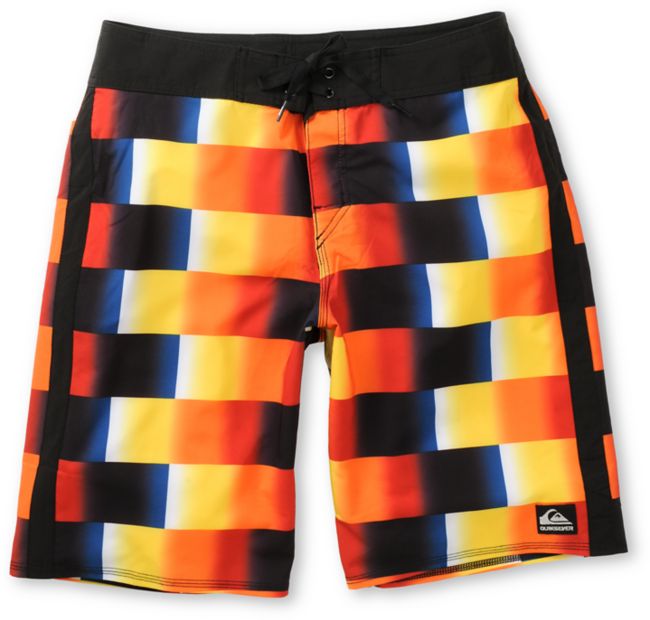 Quiksilver Red Rad Yellow, Red & Black 21 Board Shorts