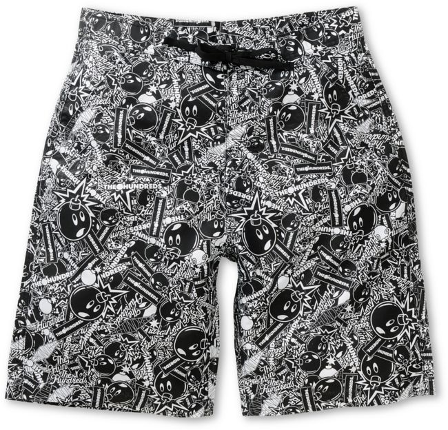 The Hundreds Reyes 2 Black & White Print Board Shorts
