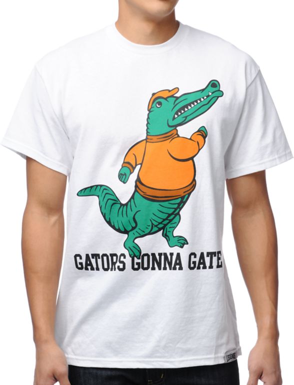 Local Legends Gators Gonna Gate White Tee Shirt