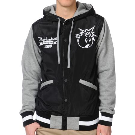 The Hundreds Reloaded Black & Grey Varsity Jacket