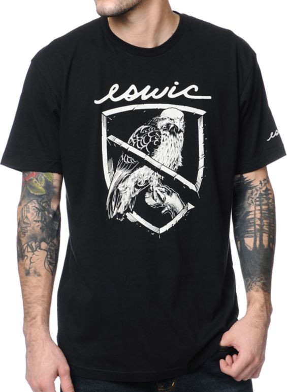 Eswic Eagle Crest Black Tee Shirt