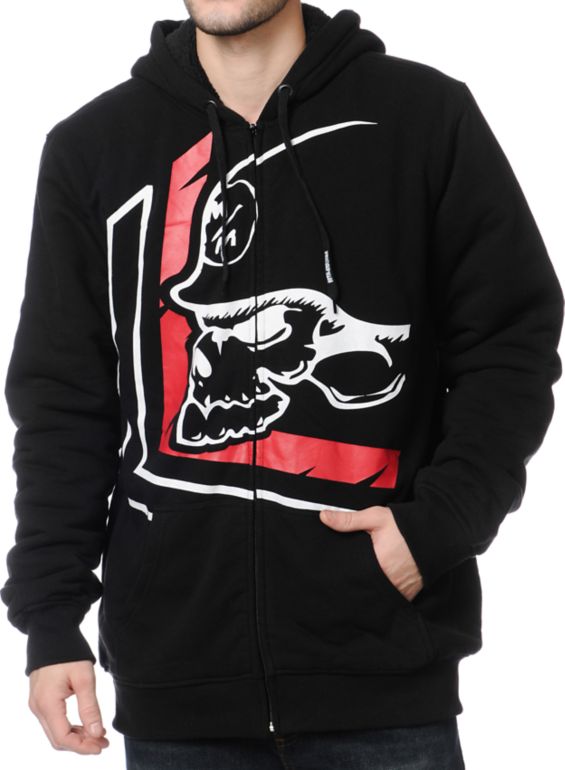 Metal Mulisha Reproach Black Sherpa Zip Up Hoodie