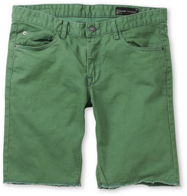 Matix Gripper Green Slim Straight Twill Shorts