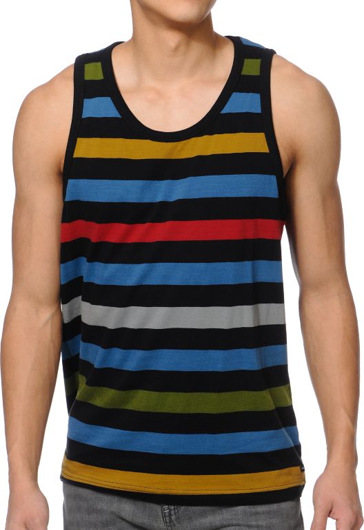 Matix Money Striped Black Tank Top