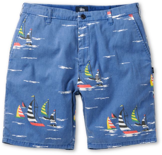 Stussy Sailing Blue Print Chino Shorts
