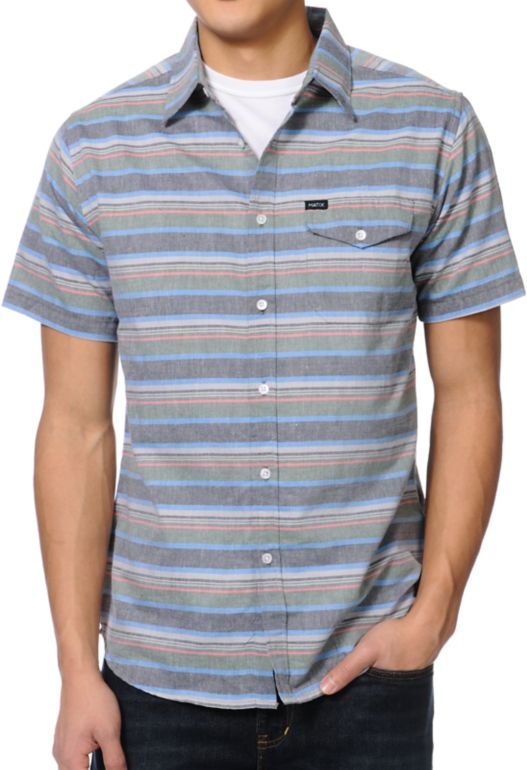 Matix Philco Charcoal Stripe Button Up Shirt