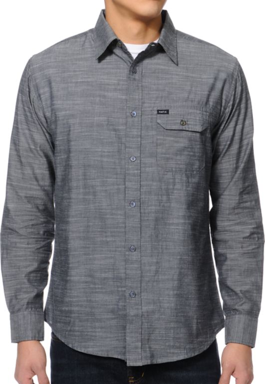 Matix Louisville Charcoal Long Sleeve Button Up Shirt