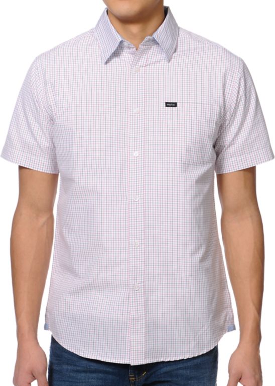 Matix Money Grid White Button Up Shirt