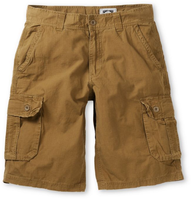 Free World Fiasco Dark Khaki Ripstop Cargo Shorts